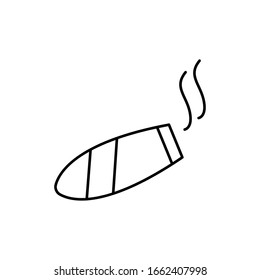 Zigarette, Zigarrensymbol. Einfache Zeile, Umrisselemente für die Vektorillustration, das Rauchen aufzugeben für i und ux, Website oder mobile Anwendungen