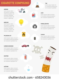 Cigarette compound infographics.vector illustration