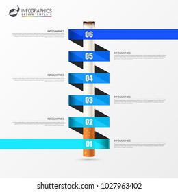 Cigarette concept. Infographic design template with steps. Vector illustration