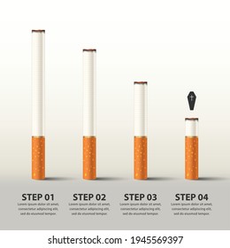 Cigarette concept. Infographic design template. Can be used for workflow layout, diagram, banner, webdesign. Vector illustration