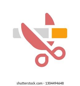 Cigarette concept line icon. Simple element illustration.  No smoking cigarette concept outline symbol design. Can be used for web and mobile UI/UX . Modern vector style