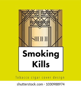 Cigarette cover design. Cigar box mock up.