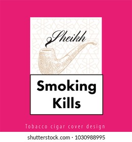 Cigarette cover design. Cigar box mock up.