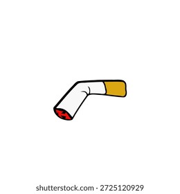 El cigarrillo está torcido con el rojo de extremo brillante