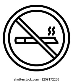 Cigarette cross sign symbolising no smoking