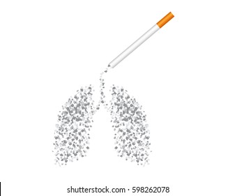 cigarette destroy lung vector