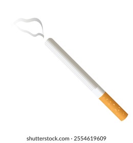 cigarette elegantly burning, capturing the delicate balance between habit and reflection. Perfect for projects on lifestyle, health awareness, or creative storytelling. Vector illustration concept