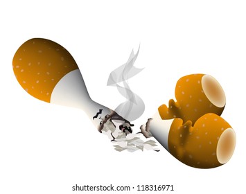 cigarette figures during different stages of burn dead smoke emoticon angry smoker ash