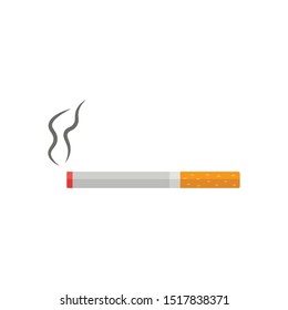 Cigarette flat icon. Isolated flat vector illustration