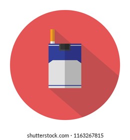 Cigarette flat icon with long shadow - vector