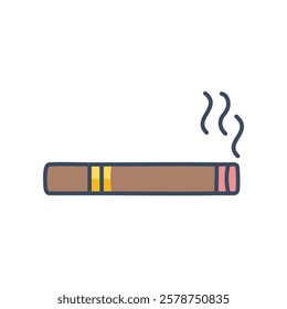 Cigarette flat icon on white background for graphic and web design