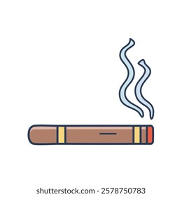 Cigarette flat icon. Cigarette vector illustration on white background.