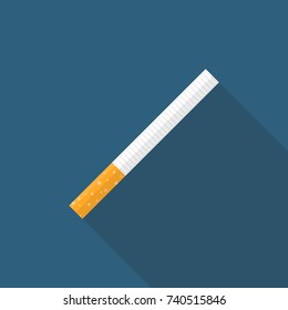 Cigarette in flat style design. Vector illustration