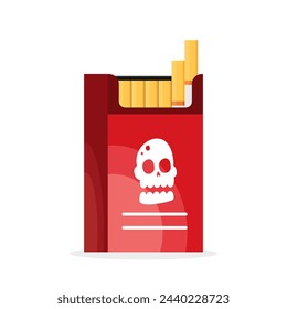 Cigarette flat vector with lighter