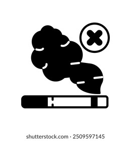 Icono de glifo de cigarrillo, Ilustración vectorial