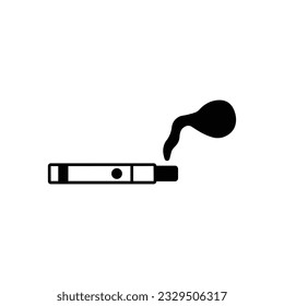 Cigarette Glyph Vector Icon that can easily edit or modify

