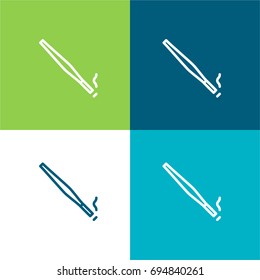 Cigarette green and blue material color minimal icon or logo design
