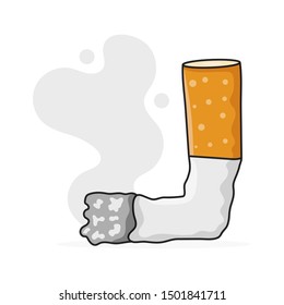 Cigarette Hand Drawing. Illustration Of The Concept. Set Of Vector Graphics. 