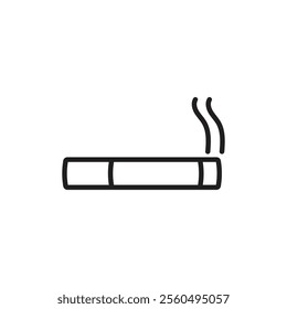 Cigarette icon Black and white logo