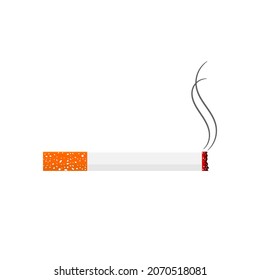 Cigarette icon. Burning Cigarette vector.