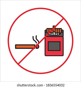 Icono de cigarrillo Diseño de color Vector de plantilla Ilustración