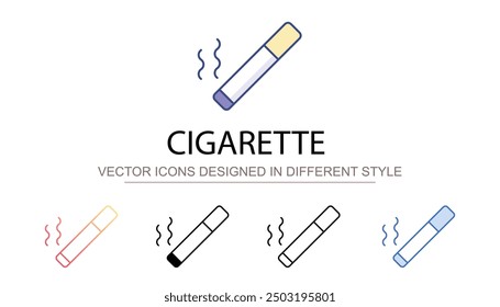 Diseño de icono de cigarrillo con fondo blanco