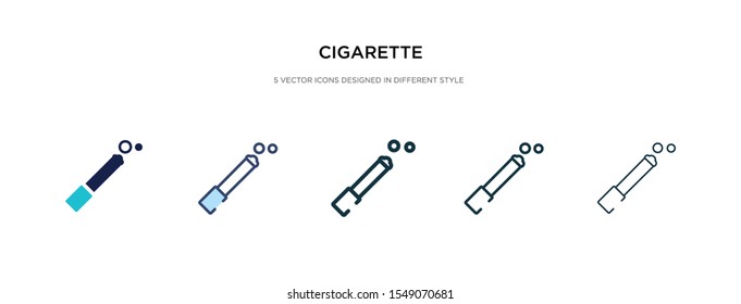 cigarette icon in different style vector illustration. two colored and black cigarette vector icons designed in filled, outline, line and stroke style can be used for web, mobile, ui