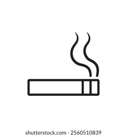 Cigarette icon Flat art in black and white isolated