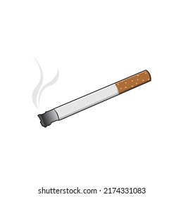 Cigarette icon. Flat design style. Cigarette simple silhouette. Modern, minimalist icon in stylish colors. Web site page and mobile app design vector element.
