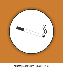 Cigarette icon. Flat design style. EPS 10