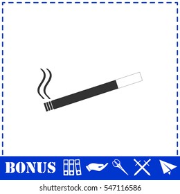 Cigarette icon flat. Simple vector symbol and bonus icon