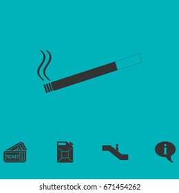 Cigarette icon flat. Simple vector symbol and bonus icon