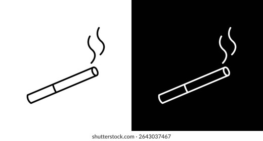 Ícone de cigarro Vetor de logotipo de estilo plano. perfeito para designs de interface de usuário