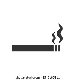 Cigarette icon in flat style. Smoke vector illustration on white isolated background. Nicotine business concept.