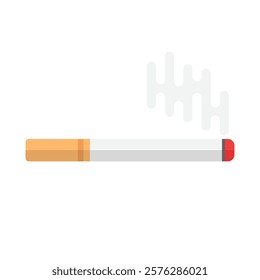 Cigarette icon in flat style. Smoking vector illustration on isolated background. Tobacco sign business concept.