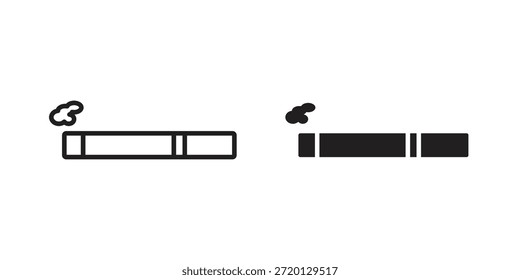 Ilustración de icono de cigarrillo, Vector de línea delgada, signo de Diseño web,