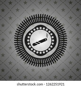 cigarette icon inside black emblem. Vintage.