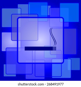 Cigarette icon. Internet button on abstract background. 