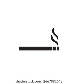 Icono de cigarrillo Vector plano aislado ilustración simple negra plana para Web y App..eps