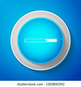 Cigarette icon isolated on blue background. Tobacco sign. Smoking symbol. Circle blue button. Vector illustration