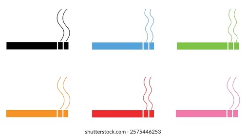 Cigarette icon. Cigarette isolated on white background. Cigarette vector illustration. Sign. Symbol. Button. Element. Silhouette. Logo. web.  vector illustration. 