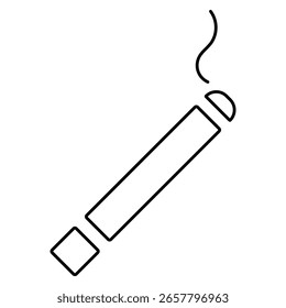 Icono del cigarrillo aislado en el fondo blanco, Ilustración vectorial.