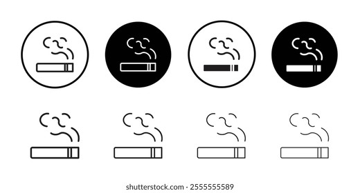 Cigarette icon Line Art Logo set