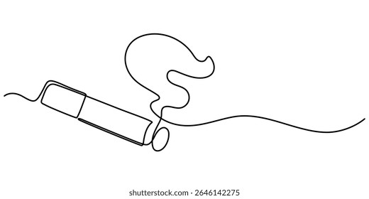  Cigarette Icon Line Art, One continuous single drawn line art doodle cigarette, smoke, Single one line drawing hand hold tobacco cigarette. No tobacco day concept.
