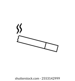 Cigarette icon linear logo isolated