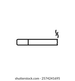 Cigarette icon linear logo isolated