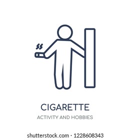 Cigarette icon. Cigarette linear symbol design from Activity and Hobbies collection. Simple outline element vector illustration on white background.