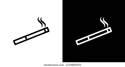 Concepto de logotipo de icono de cigarrillo en trazos
