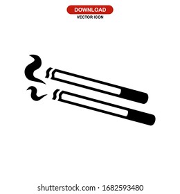 icono del cigarrillo o logotipo símbolo de signo aislado ilustración vectorial - iconos vectoriales de estilo negro de alta calidad
