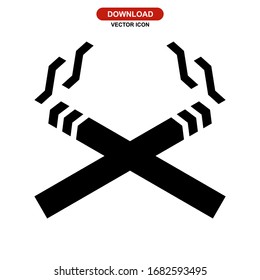 cigarette icon or logo isolated sign symbol vector illustration - high quality black style vector icons
